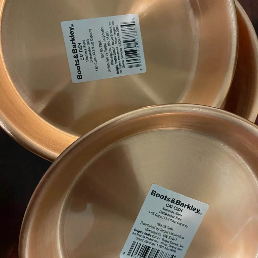 Bundle of 3 x Boots & Barkley Copper Pet Dishes NEW